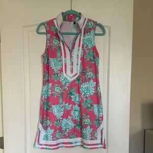 Cabana Life Pink and Green Floral Dress